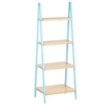 Estantería de baño azul natural bambú madera de pino 40 x 109,3 x 30 cm