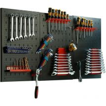 Warsione - Estantería de bricolaje para pared para herramientas para Almacenaje Taller Mecanico - 4 piezas con 37 Soportes Panel perforado ,160 x 60