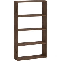 Decowood - Estantería de madera maciza con 3 estantes nogal
