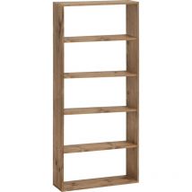 Decowood - Estantería de madera maciza con 4 estantes roble oscuro