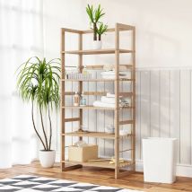 Estantería de madera Öland con 5 baldas 136x58x27cm c/u 10Kg Librería Zapatero Organizador - Casaria