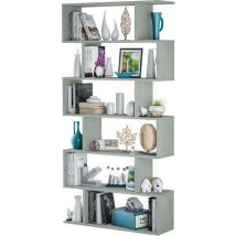 Mobimarket - Estanteria Athena Alta Comedor Recibidor Decoración Color Cemento 80x192x24 cm