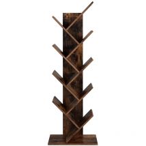 Viking Choice - Estantería de pie de 8 niveles en forma de árbol - vintage marrón oscuro