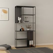 Estantería de pie Vehmaa con paneles 188x90x35 cm - Negro [en.casa]