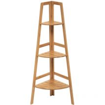 Thinia Home - Estantería Esquinera de Bambú con 3 Niveles 103x31.9x31.9cm