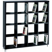 Kitcloset - Estanteria grande kubox 4x4 acabado negro, 153 cm(alto)146 cm(ancho)29 cm(fondo)