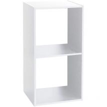 Five - Estantería madera 2 estantes mezcla natural blanco - Blanco