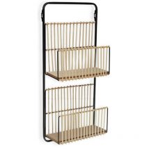 Bigbuy - Revistero versa metal resina madera mdf 12 x 68 x 32 cm moderno