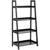 Arredamento1 - Estantería Norsica 118, Negro, Abierta sin pared trasera, mdf, Número de puertas: 0, Número de cajones: 0, 130x63x40cm
