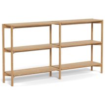 Arredamento1 - Estantería Norsica 602, Roble, Abierta sin pared trasera, Chapa de madera natural, mdf, Número de puertas: 0, Número de cajones: 0,