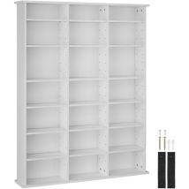 Tectake - Estantería Stevie 105,5x19x136,5cm - estantería de madera para dvd, mueble para CDs con pared posterior estable, estantes de almacenamiento