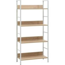 Bonnevie - Estantería para Libros Librería Estante de Almacenamiento de 4 niveles aglomerado color roble 60x27,6x124,5 cm MZX65416
