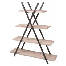 Urban Living - Estantería piramidal industrial Dock - l. 120 x h. 138 cm - Negro