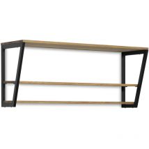 Estantería Poligonal Descendente 2 Marcos 198x35x47cm Negro Box Furniture