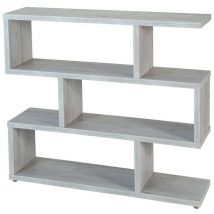 Topkit - Estantería Zig Zag Florida 6311 Estantería salon Mueble recibidor Medidas: 98x110x28 cm Blanco Mozart