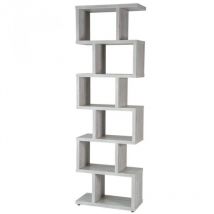 Topkit - Estantería Zig Zag Florida 6360 Estantería salon decorativa Separador de Ambientes Medidas: 191x60x28 cm Blanco Mozart