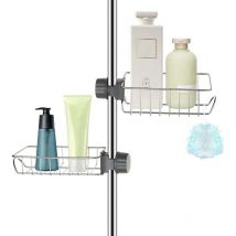 estantes de ducha sin taladrar de acero inoxidable, estante telescópico de baño de acero inoxidable, soporte de ducha, soporte para jabón de barra de