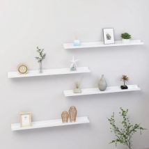 Inlife - Furniture Limited - Estantes de pared 4 unidades blanco brillo