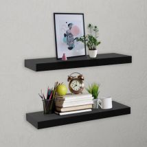Longziming - Furniture Limited - Estantes flotantes de pared 2 unidades negro