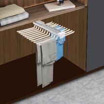 Estensibile per riporre i pantaloni e i pantaloni, accessorio per armadio, dotato di cuscinetti in gomma ammortizzante, design a testa tonda