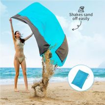 Rnemitery - Estera de picnic a prueba de arena e impermeable, estera de playa, manta de picnic, 4 clavos, 200x210 cm, para playa, senderismo, viajes,