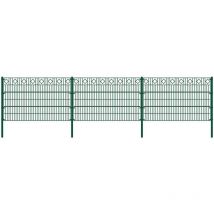 Esteras de doble varilla morata diamante, valla de jardín, valla de estera Altura: 120 cm / Longitud: 16 m 1x poste esquinero