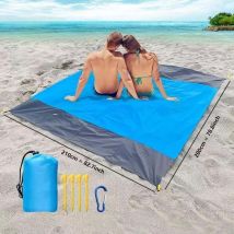 Esterilla de playa, esterilla de picnic de 200 x 210 cm, manta de playa ultraligera, impermeable, para exteriores, para playa, camping, portátil, de