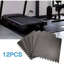 Skecten - 12PCS Esterilla Puzzle para Suelos de Gimnasio y Fitness, Colchonetas para Máquinas de Deporte, Alfombrilla de Ejercicio, Goma Eva Ideal