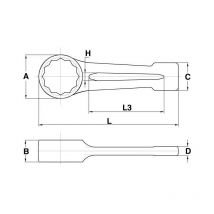 Llave estrella de golpe, 50mm Tengtools 903050 160750907