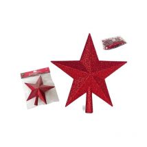 Estrella punta arbol roja - 20 cm