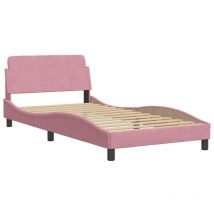 Cama con cabecero sin colchón terciopelo rosa 100x200 cm Vidaxl
