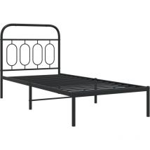 Estructura cama sin colchón con cabecero metal negro 80x200 cm vidaXL