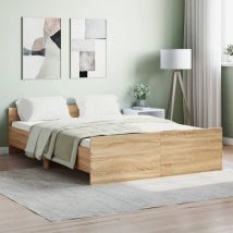 Avimac - Estructura de cama con cabecero piecero roble 140x190 cm