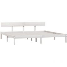 Estructura de cama sin colchón madera maciza blanco 200x200 cm Vidaxl