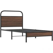 Estructura de cama sin colchón 107x203 cm madera marrón roble Vidaxl
