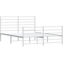 Estructura cama sin colchón con estribo metal blanco 140x190 cm vidaXL