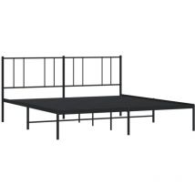 Estructura cama sin colchón con cabecero metal negro 180x200 cm vidaXL