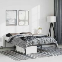 Furniture Limited - Estructura de cama sin colchón metal negro