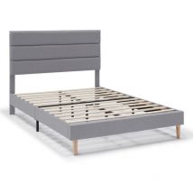 Estructura de Cama tapizada Aroma de 30 cm, 90x190 cm, Gris claro