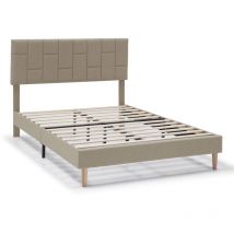 Estructura de Cama tapizada Sorni de 30 cm, 150x190 cm, Beige