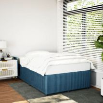 Estructura de cama terciopelo azul oscuro 120x190 cm