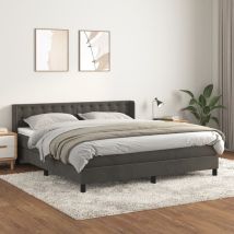 Cama box spring con colchón terciopelo gris oscuro 180x200 cm vidaXL