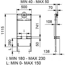 Idral Rubinetteria - Estructura de soporte completa empotrada con fluxor temporizado 3/4′′ idral TMON8-00000 Cromo