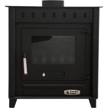 Estufa de Leña 14.3KW - prensa stove - Teide 2 - Eficiencia 82%, Estetica Contemporanea