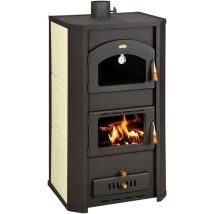 Prity - Estufa de leña con horno para sistema de calefacción central. Potencia calorífica 6,5 + 17,3 kw. Estufa de combustible sólido para cocinar y