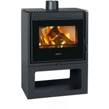 Prity - Estufa de leña con potencia de calefacción 13 kW Panorama Modelo pm tv