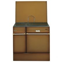 Godin - estufa de leña de color marrón oscuro - 240163BRUNFONCE