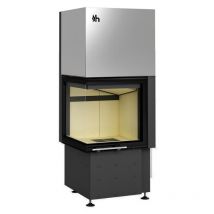Azura Home Design - Estufa de leña de esquina Smart 2P/LTh 57 cm - Ángulo: Izquierdo