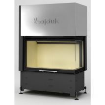 Azura Home Design - Estufa de leña de esquina Volcano 2BL/PTh 93 cm - Ángulo: Derecho