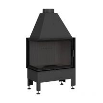 Azura Home Design - Estufa de leña de esquina Volcano 2L/PT-S negro 73 cm - Ángulo: Izquierdo